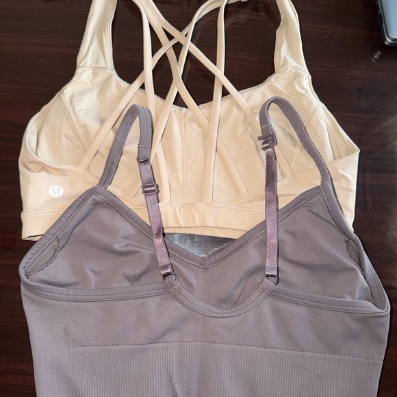 Lululemon Athletica Cream and Smoky Purple Bra Bundle - Picture 2 of 2